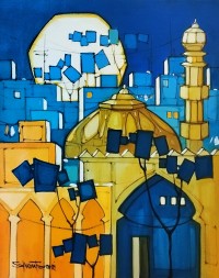 Salman Farooqi, 16 x 20 Inch, Acrylic on Canvas, Cityscape Painting, AC-SF-357